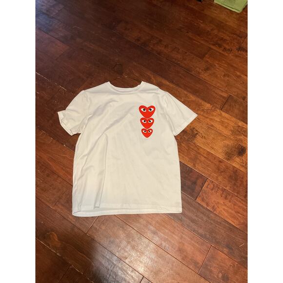 New Fashion Men's White w/ 3 Hearts - Size Medium - Picture 1 of 4